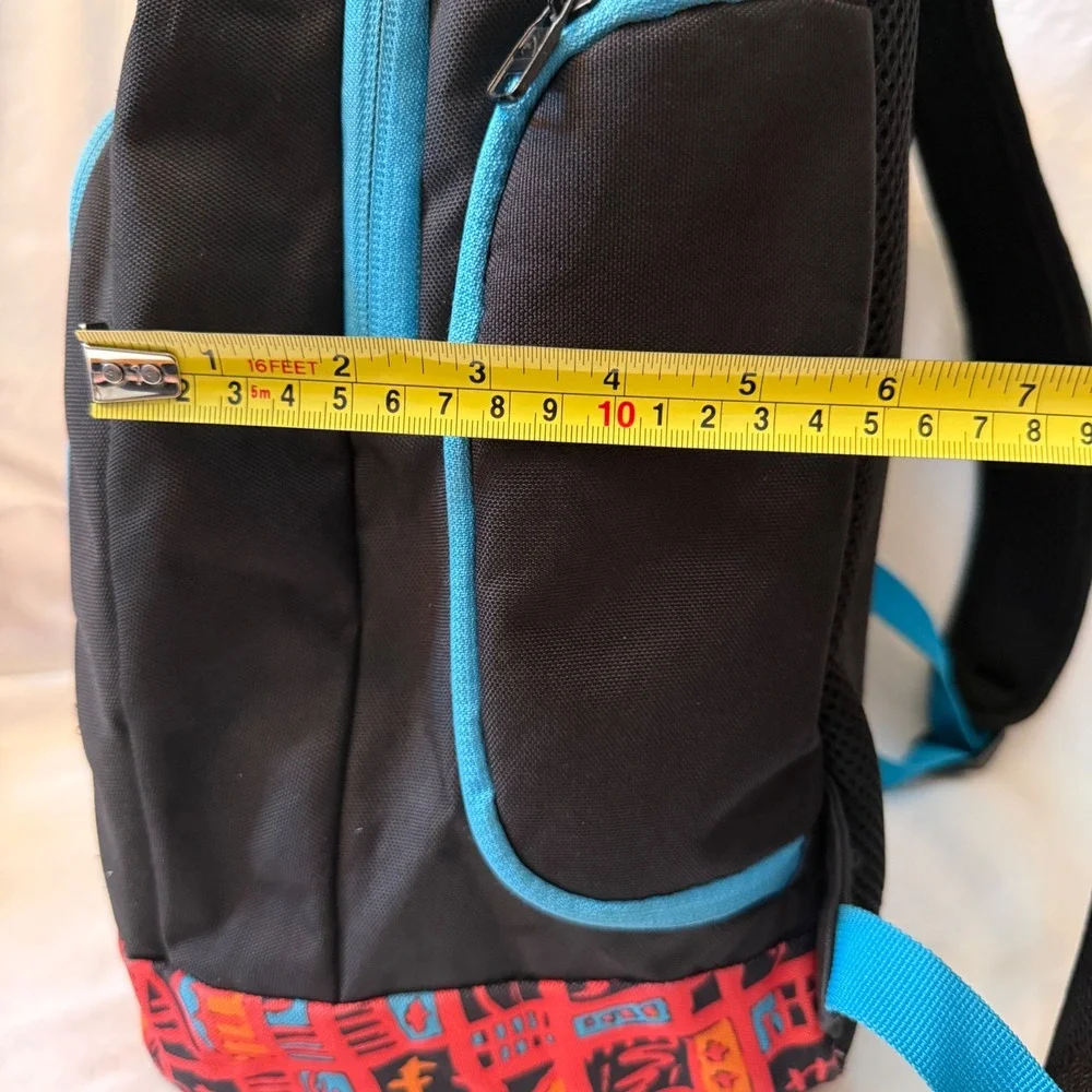 Quiksilver Backpack Black Red Blue Tribal Print Insulated Cooler Pocket 1920